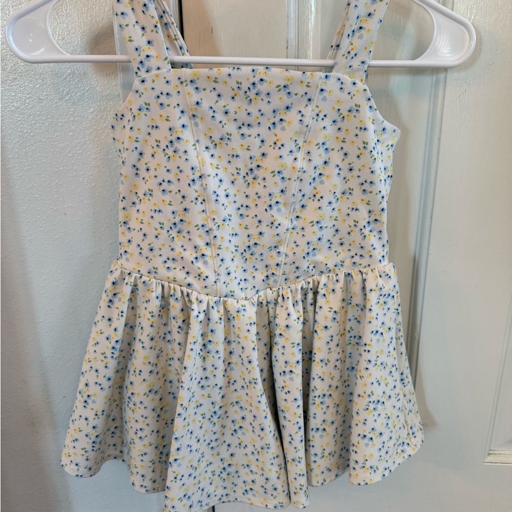Blogilates Girls White Floral Athletic Dress